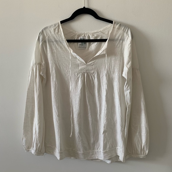 Zara Tops Zara White Top Long Bell Sleeve Size Large Shirt Poshmark